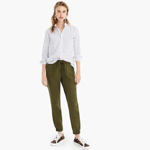 16T JCrew Point Sur seaside pant in loden linen